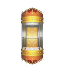 GOLDEN PANORAMIC ELEVATOR SIGHTSEEING LIFT GLASS ELEVATOR  PASSENGER ELEVATOR FROM FUJIDE